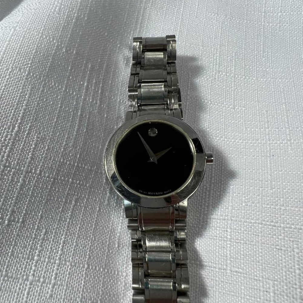 Movado Museum Steel Black Dial Quartz Ladies Watch